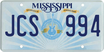 MS license plate JCS994