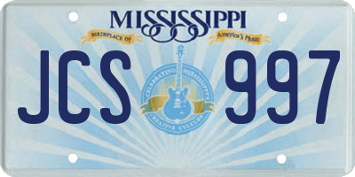 MS license plate JCS997