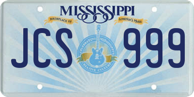 MS license plate JCS999