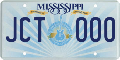 MS license plate JCT000