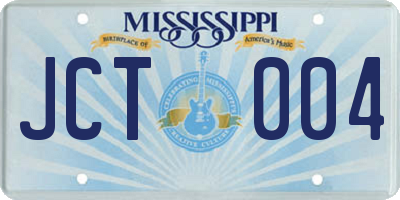 MS license plate JCT004