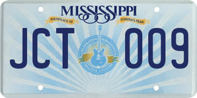 MS license plate JCT009