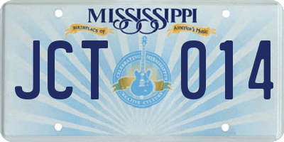 MS license plate JCT014