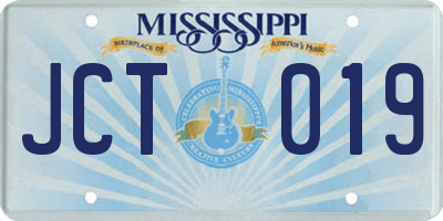 MS license plate JCT019