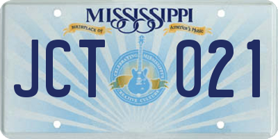 MS license plate JCT021