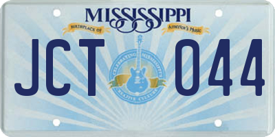 MS license plate JCT044