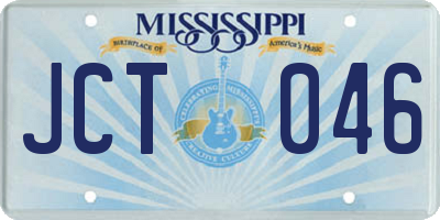 MS license plate JCT046