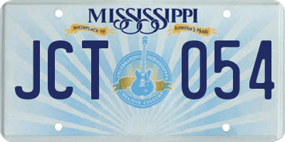 MS license plate JCT054