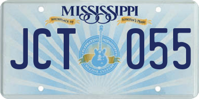MS license plate JCT055