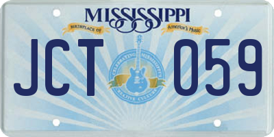 MS license plate JCT059
