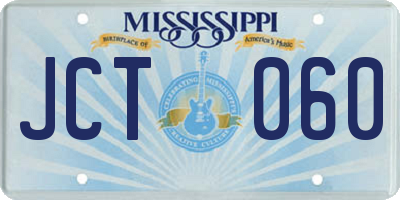 MS license plate JCT060