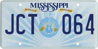 MS license plate JCT064