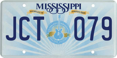 MS license plate JCT079