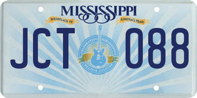 MS license plate JCT088