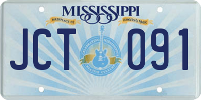 MS license plate JCT091