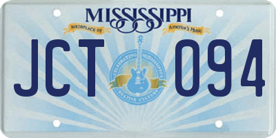 MS license plate JCT094