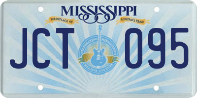MS license plate JCT095