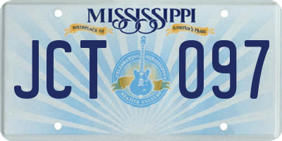 MS license plate JCT097