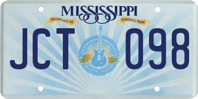 MS license plate JCT098