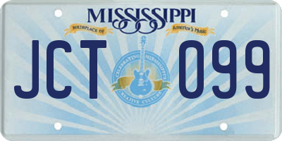MS license plate JCT099