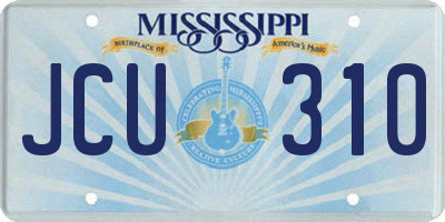 MS license plate JCU310