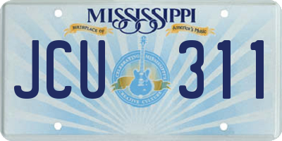 MS license plate JCU311