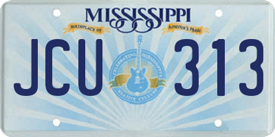 MS license plate JCU313