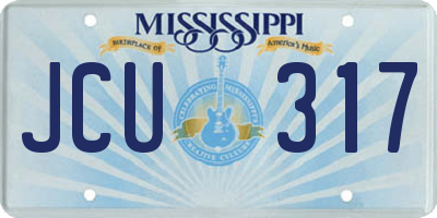 MS license plate JCU317