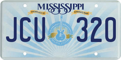 MS license plate JCU320