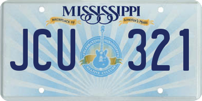 MS license plate JCU321