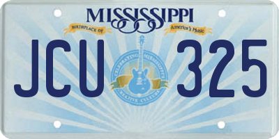 MS license plate JCU325