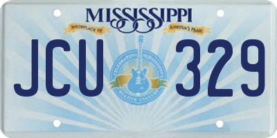 MS license plate JCU329