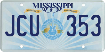MS license plate JCU353