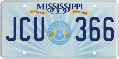 MS license plate JCU366
