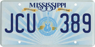 MS license plate JCU389