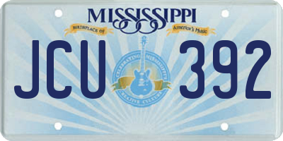 MS license plate JCU392