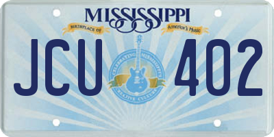 MS license plate JCU402
