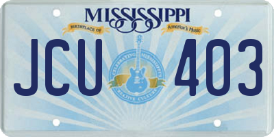 MS license plate JCU403