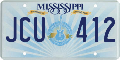 MS license plate JCU412