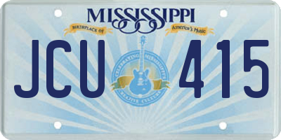 MS license plate JCU415