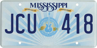 MS license plate JCU418
