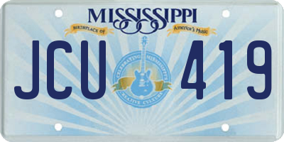 MS license plate JCU419