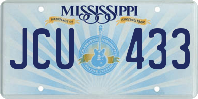 MS license plate JCU433
