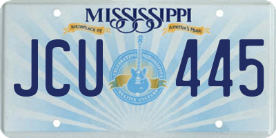 MS license plate JCU445