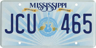 MS license plate JCU465