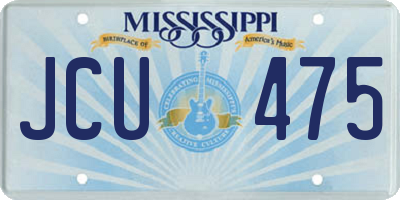 MS license plate JCU475