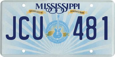 MS license plate JCU481