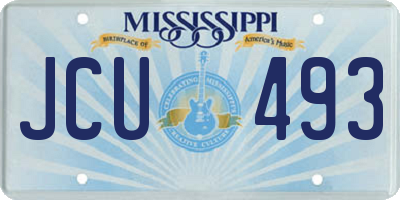 MS license plate JCU493