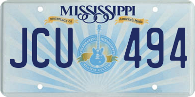 MS license plate JCU494