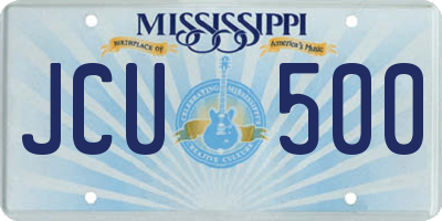 MS license plate JCU500